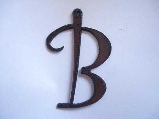 (image for) Initial Letter Curley Metal "B" - Pendant #cm-B